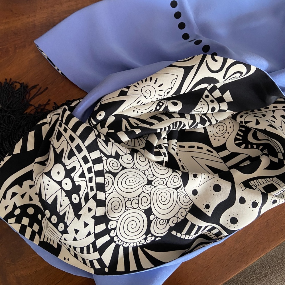 100% Silk Reversible Double Ply Scarf (OS)